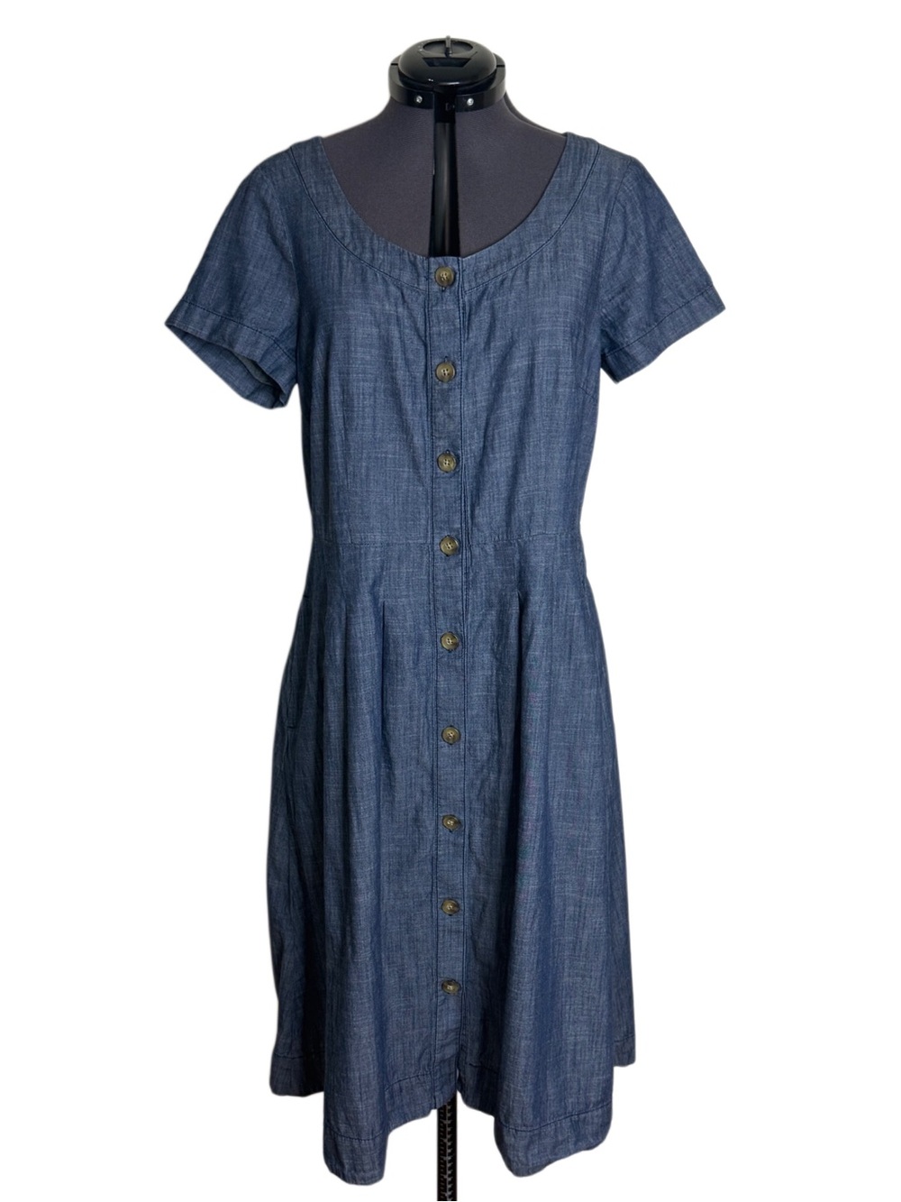Talbots Fit and Flare 100% Cotton Denim Dress